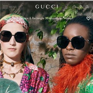 GUCCI OVERSIZED SQUARE HORSEBIT SUNGLASSES DK BRN & GOLD